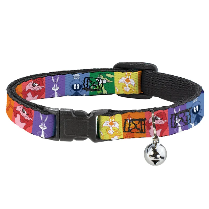 Cat Collar Breakaway with Bell - Looney Tunes 6-Character Pose Pride Blocks Multi Color