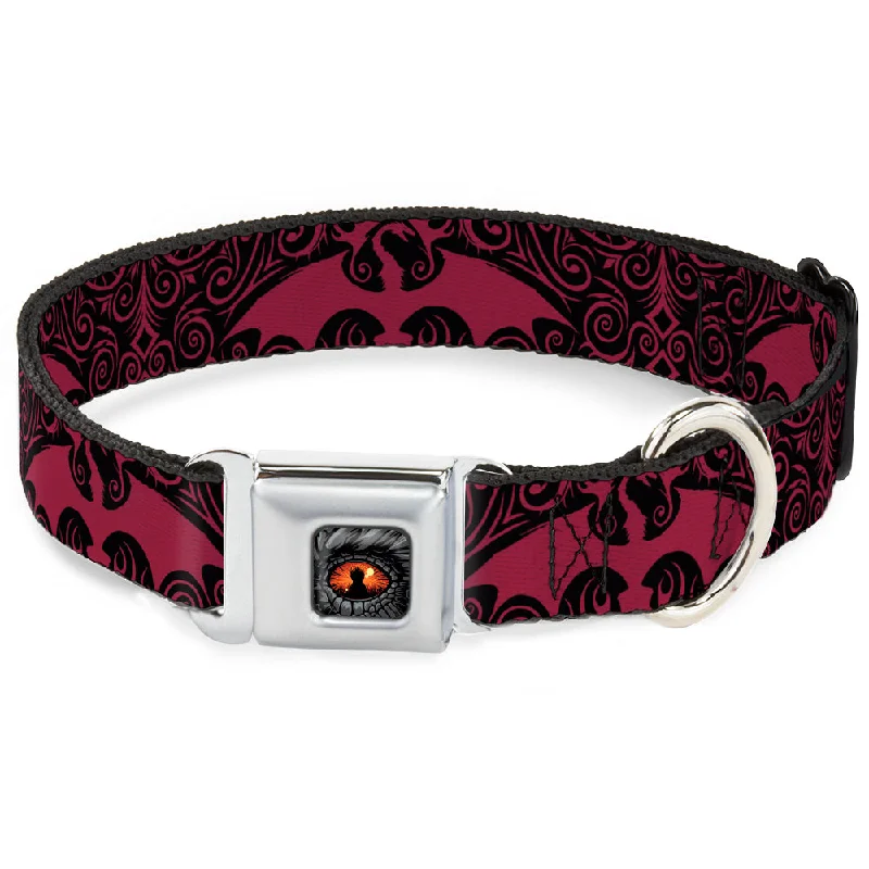 House of the Dragon Eye Throne Icon Full Color Black/Gray/Orange Seatbelt Buckle Collar - HOUSE OF THE DRAGON Dragon Icon Black/Red/White