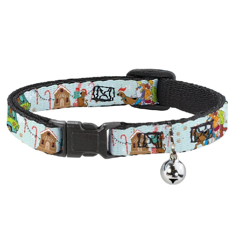 Cat Collar Breakaway with Bell - Scooby Doo Holiday Scenes and Icons Baby Blue