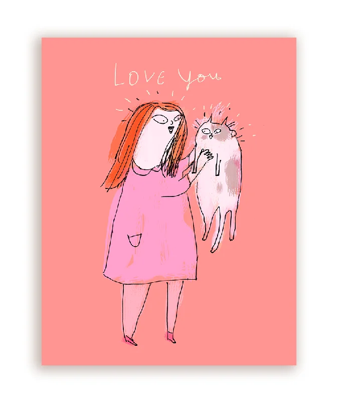 Love You Mom Cat Card