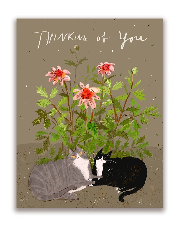 Thinking of You - Garden Babies - Under the Dahlias - Cat Card