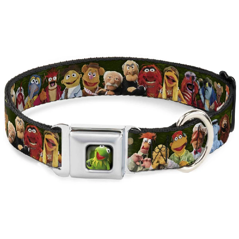 Kermit the Frog Pose Full Color Green Glow Seatbelt Buckle Collar - Muppets 20-Character Group Pose Greens