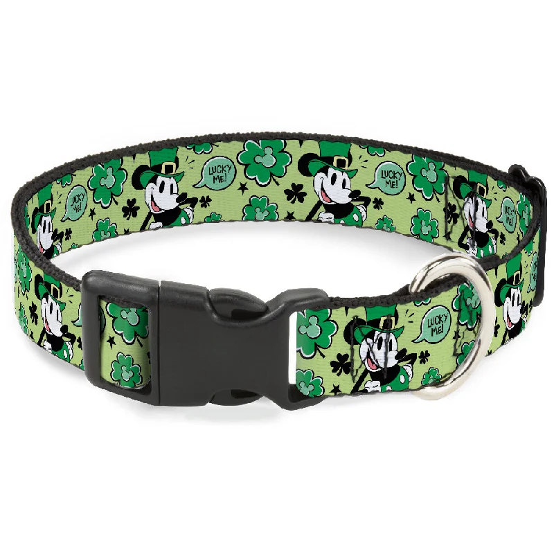 Plastic Clip Collar - Mickey Mouse St. Patrick's Day LUCKY ME Leprechaun Pose and Shamrocks Greens