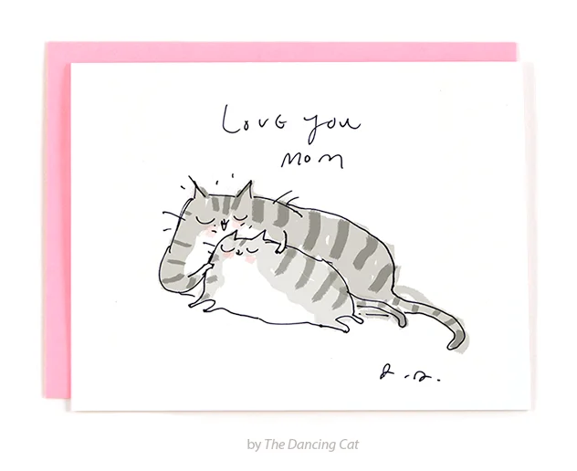 Love You Mom - Cat Card