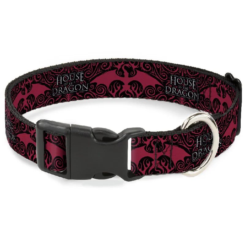 Plastic Clip Collar - HOUSE OF THE DRAGON Dragon Icon Black/Red/White