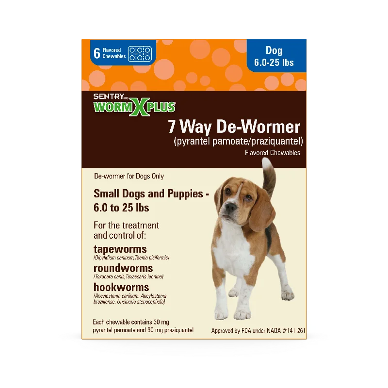 Sentry WormX Plus 7 Way DeWormer Dog SM 6CT