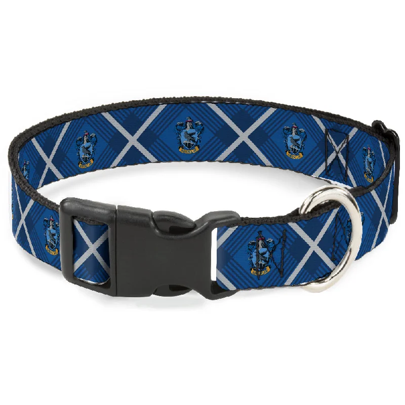 Plastic Clip Collar - Harry Potter Ravenclaw Crest Plaid Blues/Gray