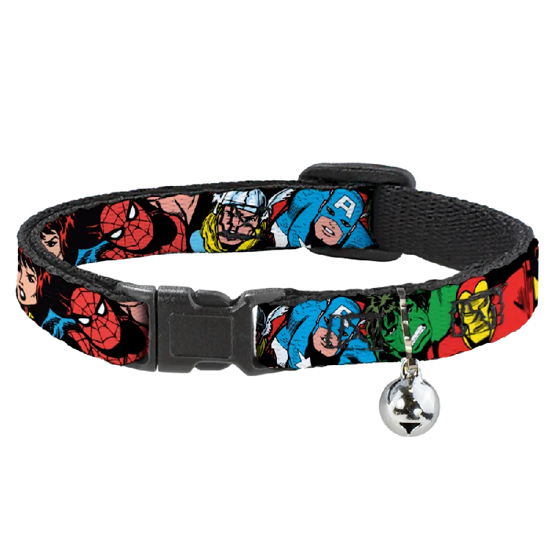 MARVEL COMICS Cat Collar Breakaway - 5-Marvel Characters Black