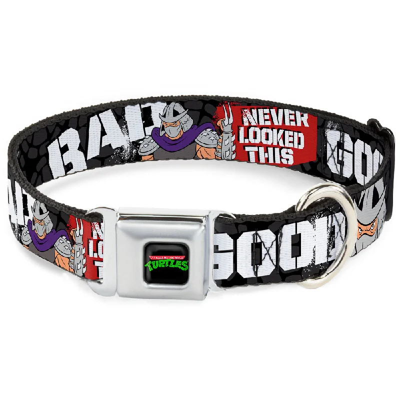 Classic TEENAGE MUTANT NINJA TURTLES Logo Seatbelt Buckle Collar - Shredder Poses BAD NEVER LOOKED THIS GOOD