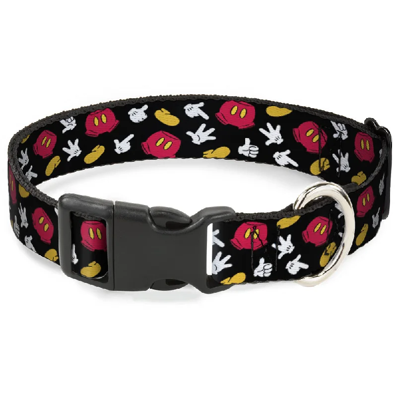 Plastic Clip Collar - Mickey Mouse Costume Elements Scattered Black