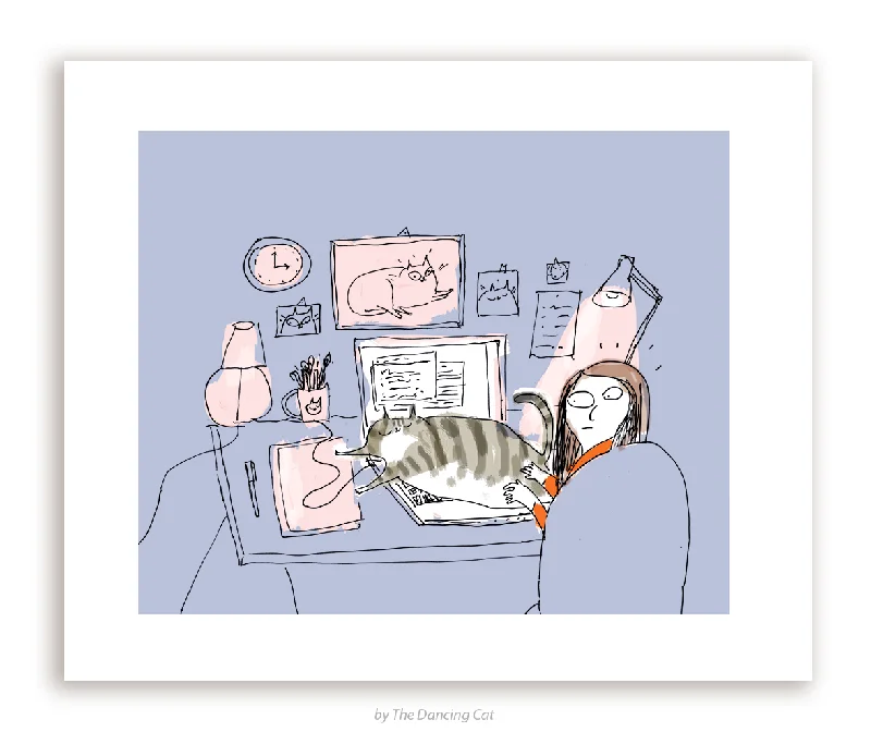 Don't Work Too Hard - Cat Print