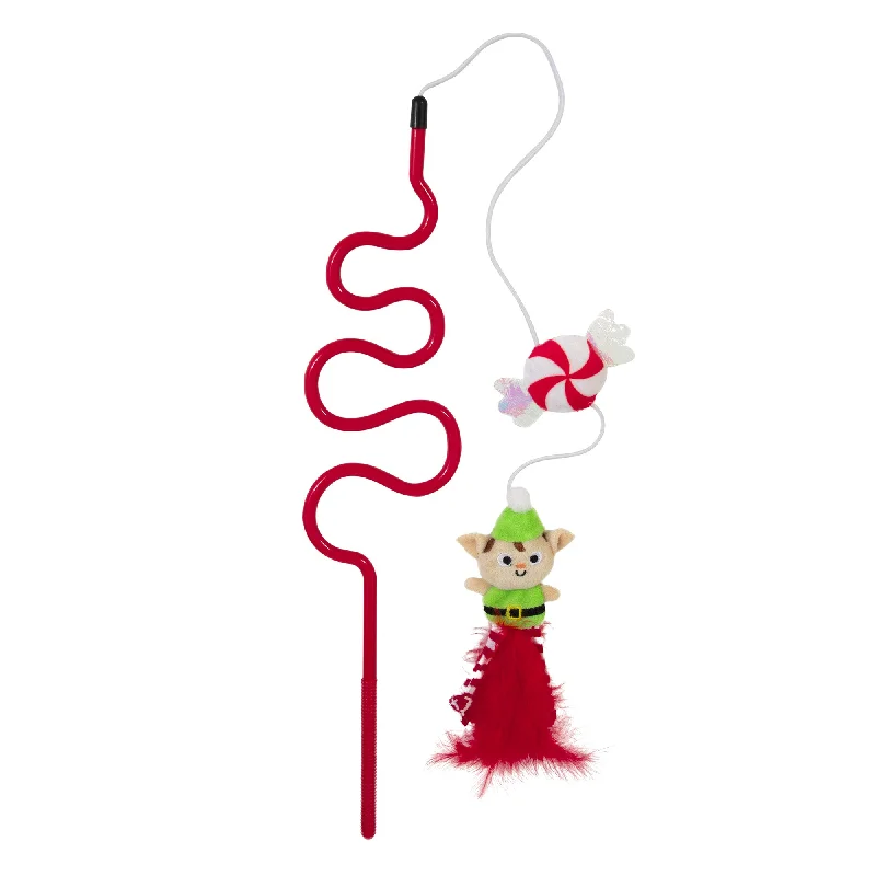 Mad Cat Elfin Around Wand Holiday Cat Toy