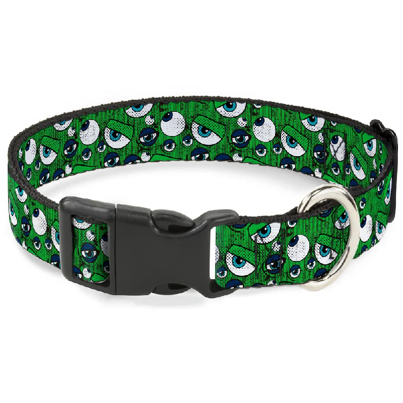 Plastic Clip Collar - Monsters Inc. Eye Collage Weathered Greens/Blues