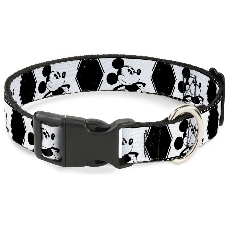 Plastic Clip Collar - Mickey Standing Pose Film Strip White/Black