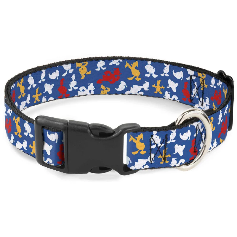 Plastic Clip Collar - Donald Duck Face/Poses Scattered Blue/White/Red/Yellow