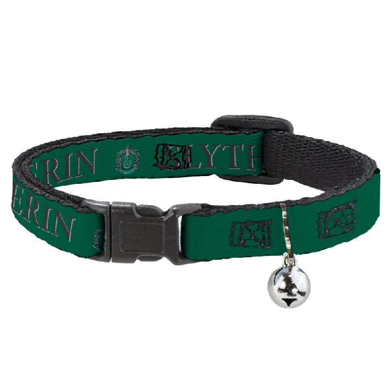 Cat Collar Breakaway with Bell - Harry Potter SLYTHERIN & Crest Green/Black