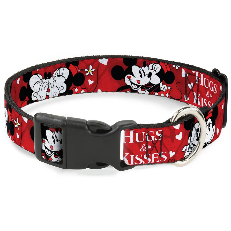 Plastic Clip Collar - Mickey & Minnie HUGS & KISSES Poses Reds/White