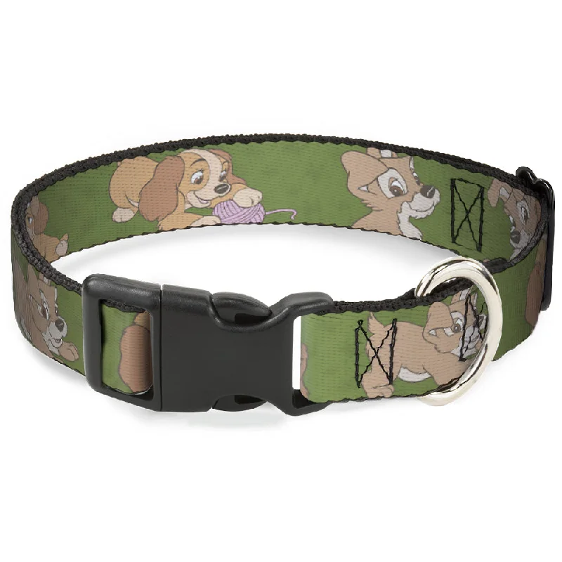 Plastic Clip Collar - Lady and Tramp 6-Poses Olive Green