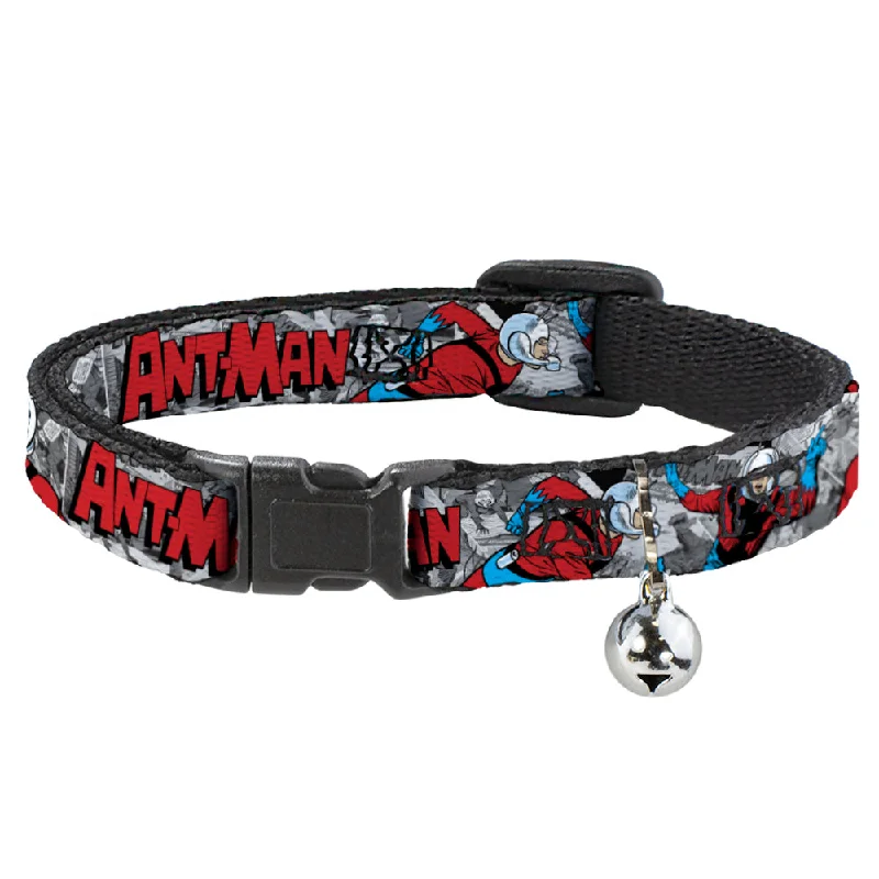 MARVEL COMICS Cat Collar Breakaway - Classic ANT-MAN 3-Poses Comic Stacked Grays Black Red