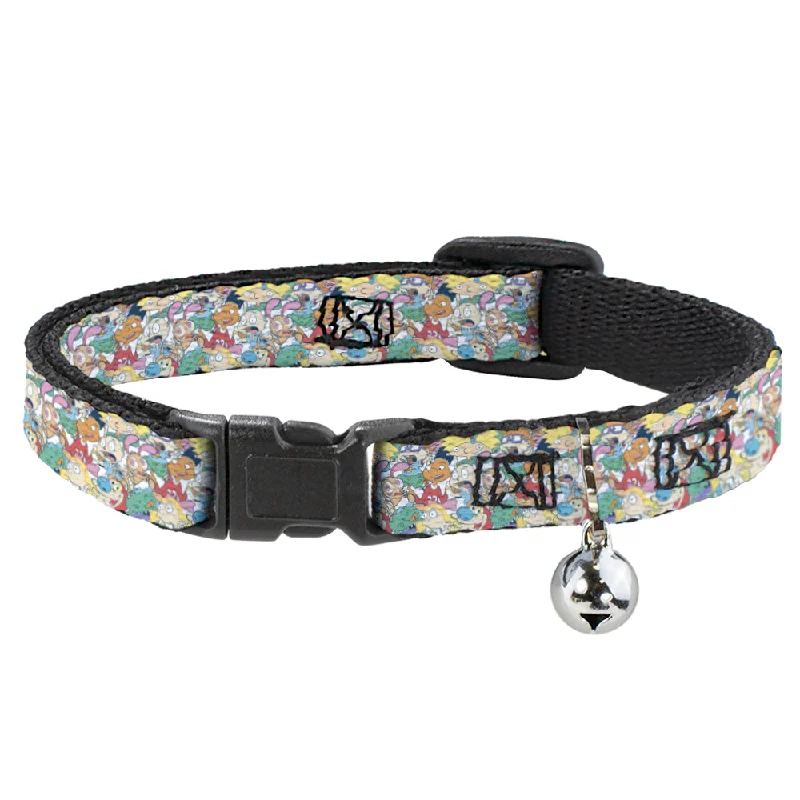 Cat Collar Breakaway with Bell - Nick 90's Rewind 8-Character Mash Up Collage White