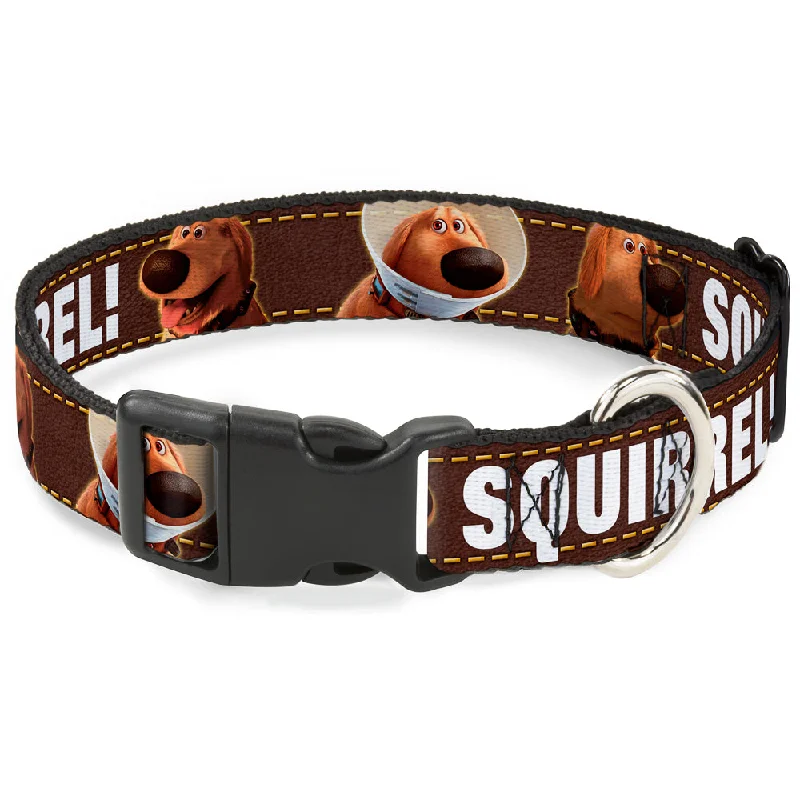 Plastic Clip Collar - Dug 3-Poses/SQUIRREL! Brown/Yellow/White