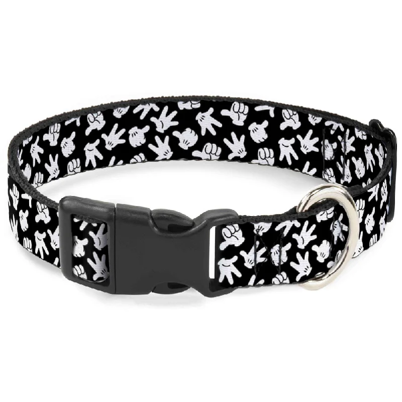 Plastic Clip Collar - Mickey Mouse Hand Gestures2 Scattered Black/White