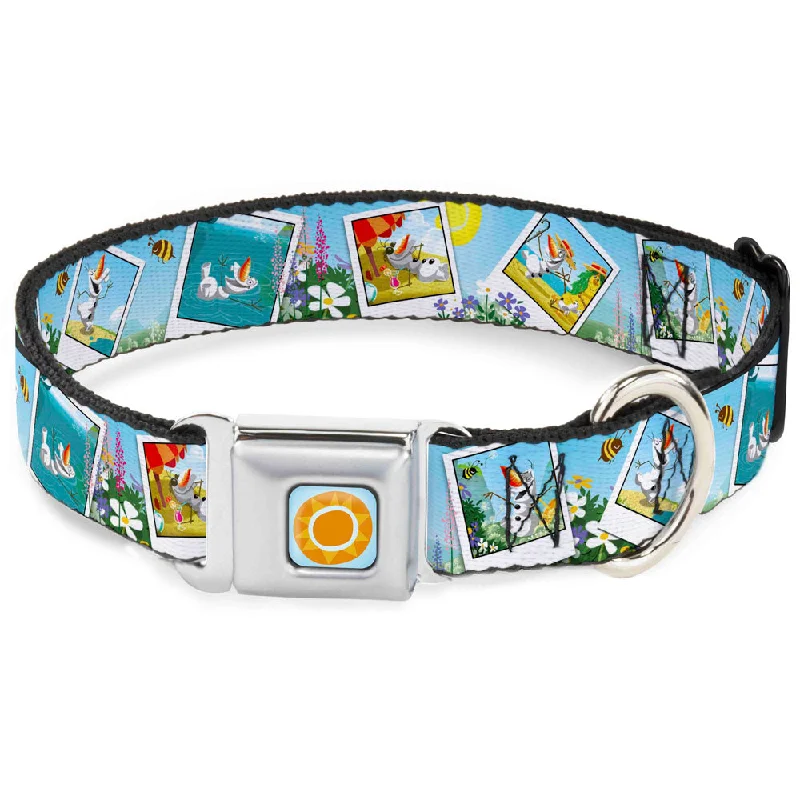 Frozen Sun Full Color Blue/Yellows Seatbelt Buckle Collar - Olaf Summertime Snapshots