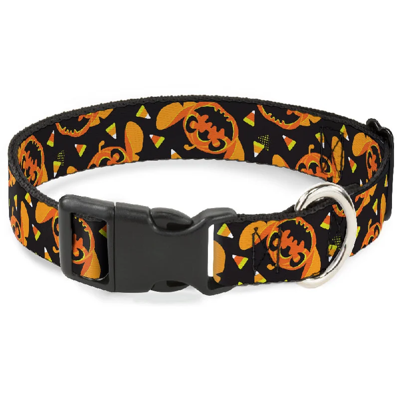 Plastic Clip Collar - Lilo and Stitch Halloween Stitch Jack-O-Lantern Pumpkin and Candy Corn Black/Oranges