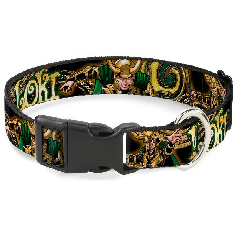 Plastic Clip Collar - LOKI Poses Black/Gold/Green