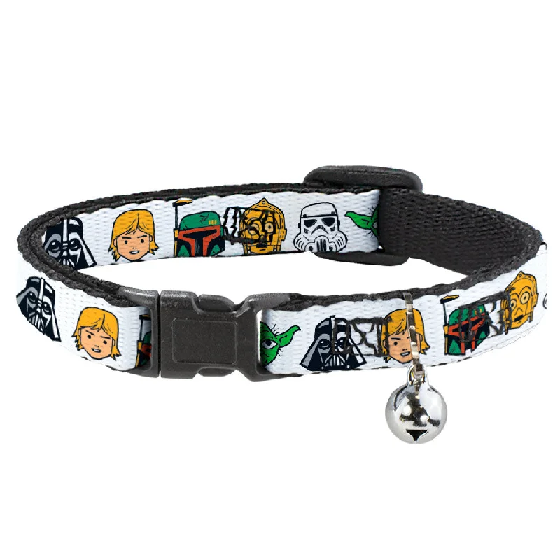 Cat Collar Breakaway with Bell - Star Wars 6-Character Faces White