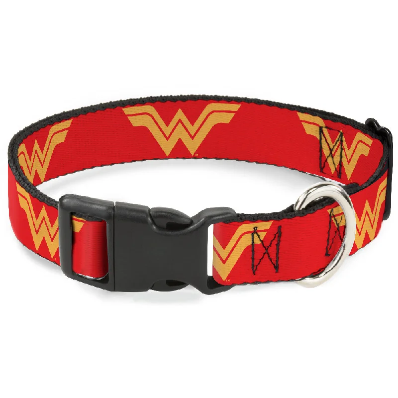 Plastic Clip Collar - DC League of Super-Pets Wonder Woman Logo Red/Yellow