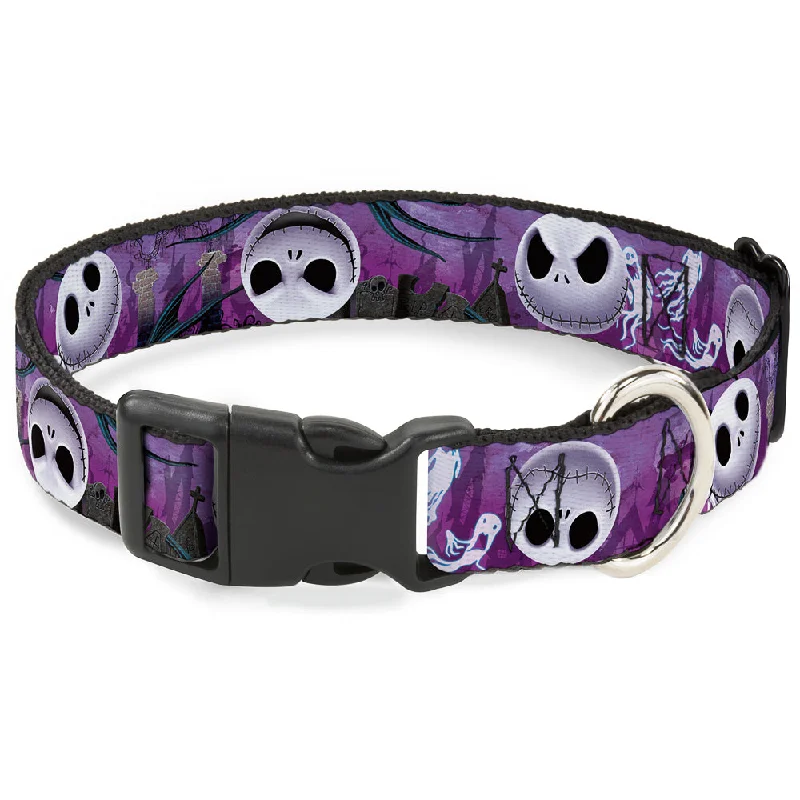 Plastic Clip Collar - Jack Expressions/Ghosts in Cemetery Purples/Grays/White