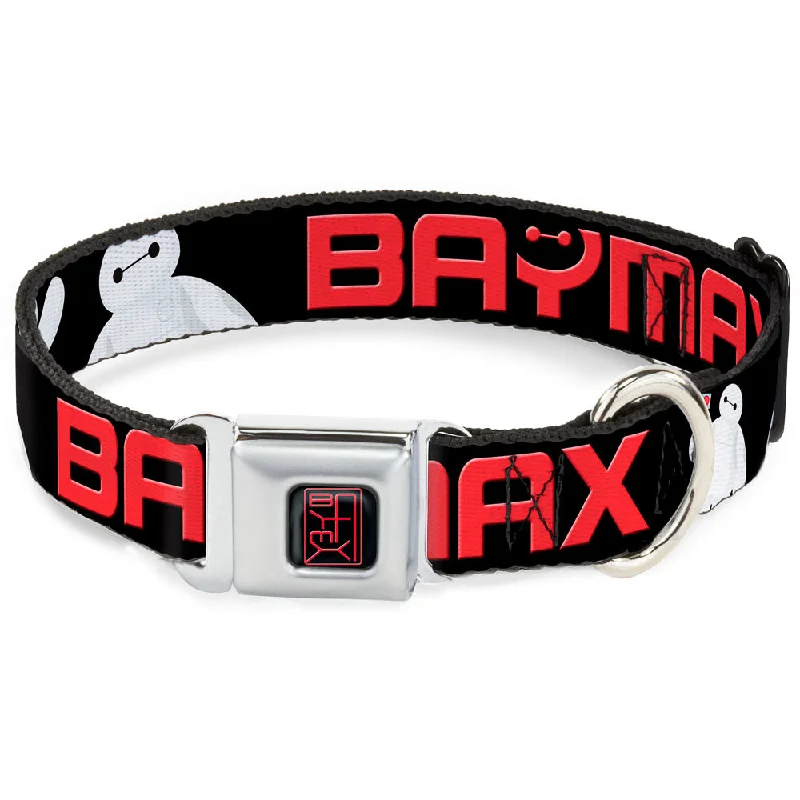 BAYMAX Hanko Full Color Black Red Seatbelt Buckle Collar - BAYMAX Poses Black/White/Red