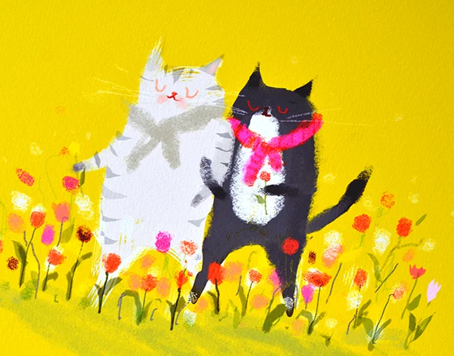 Garden Stroll Cat Print