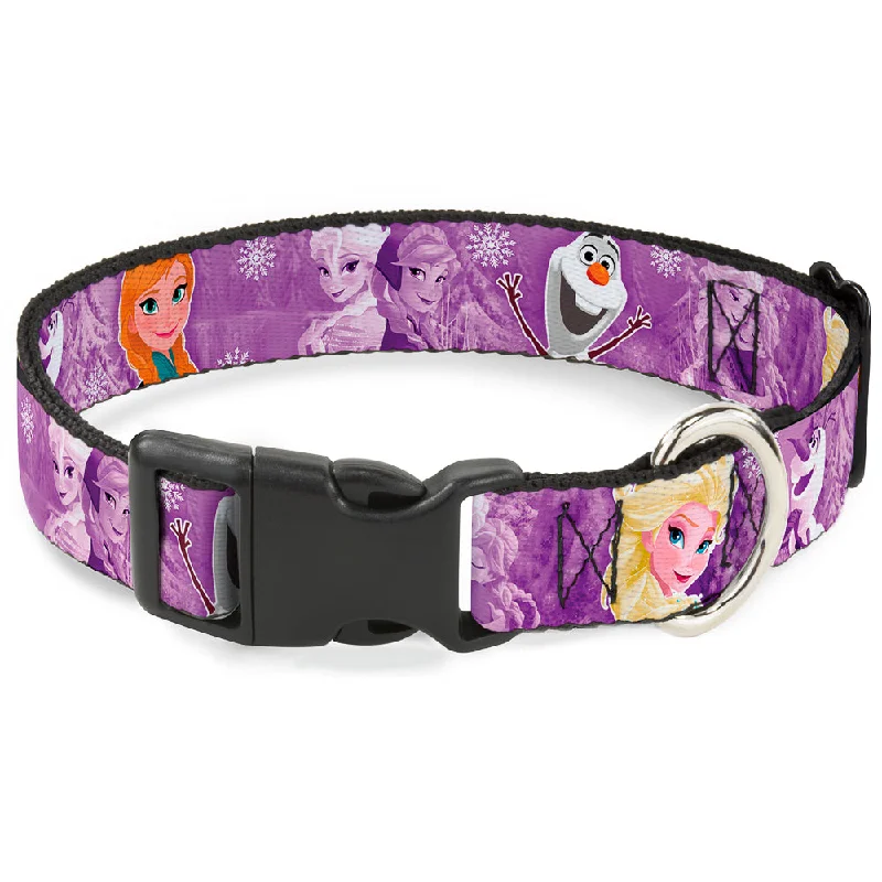 Plastic Clip Collar - Frozen Anna/Elsa/Olaf Poses/Scenes Purples