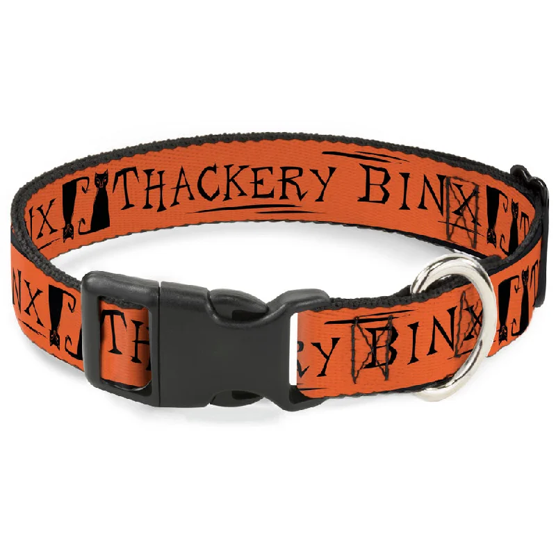 Plastic Clip Collar - Hocus Pocus THACKERY BINX Cat Silhouette Orange/Black