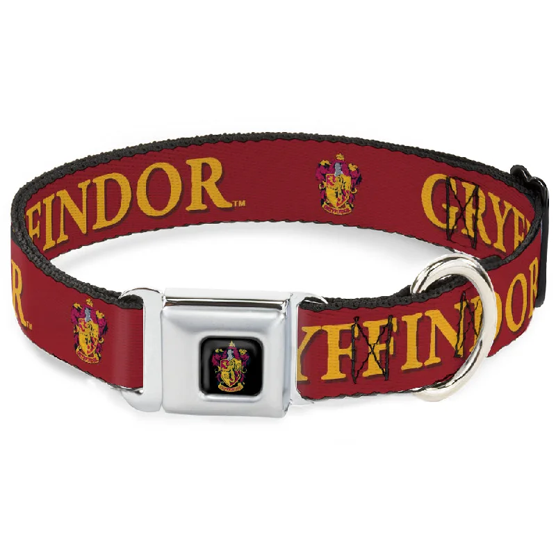 Gryffindor Crest Full Color Seatbelt Buckle Collar - Harry Potter GRYFFINDOR & Crest Black/Red