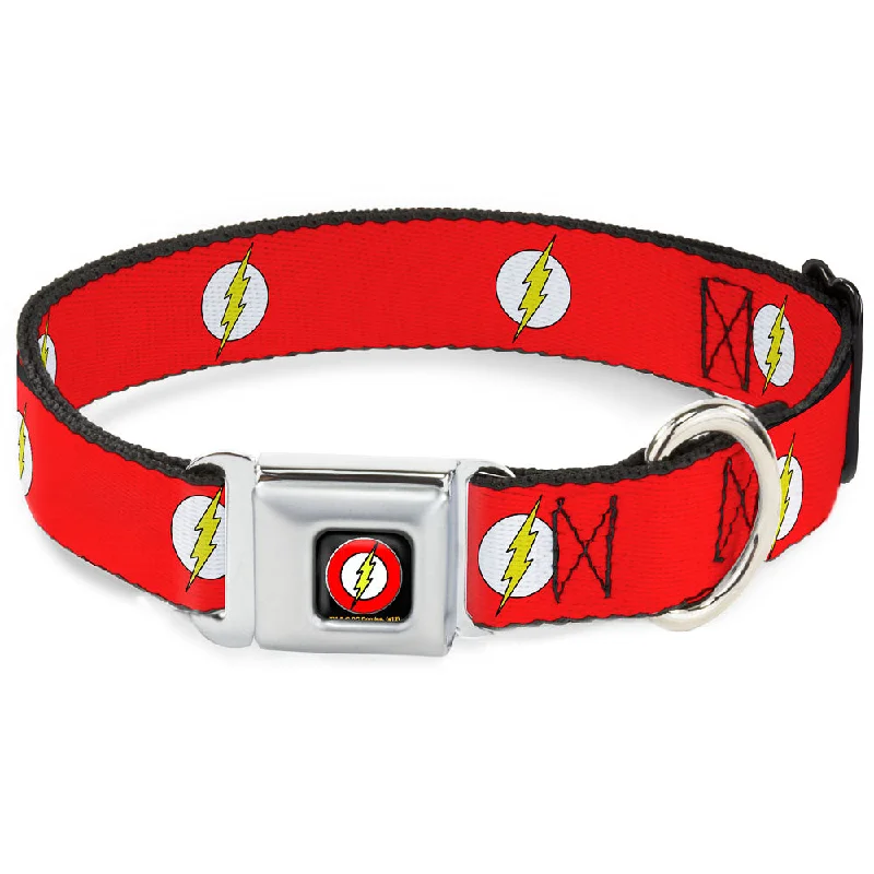 Flash Logo Black Seatbelt Buckle Collar - Flash Logo Red/White/Yellow