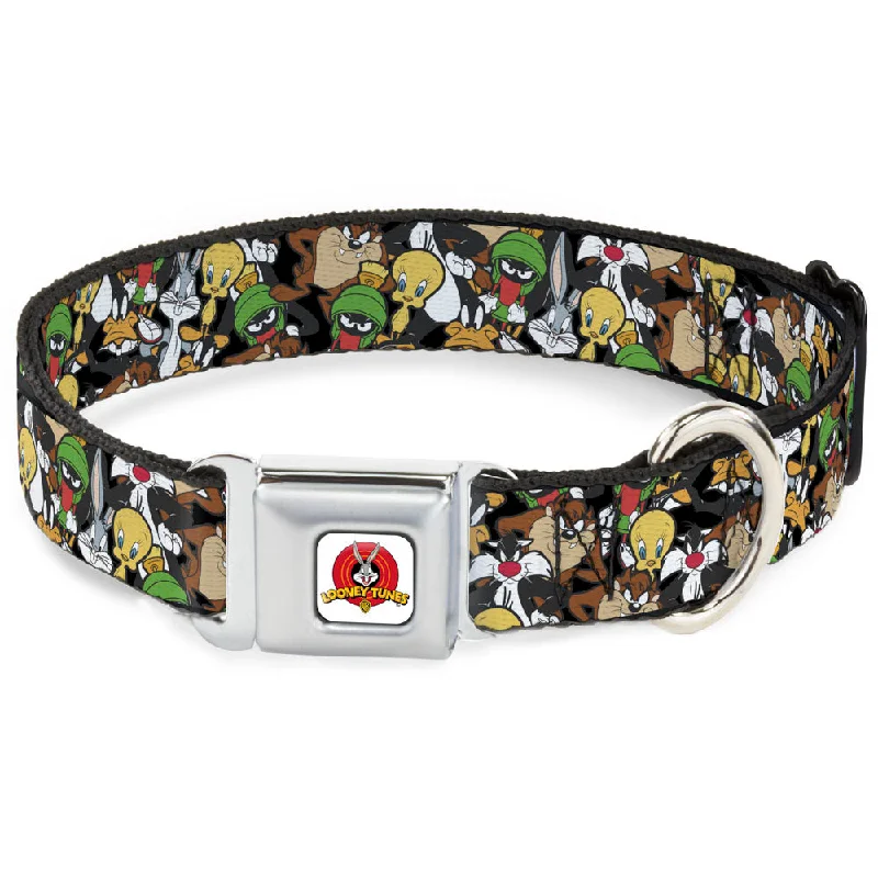 Looney Tunes Logo White Seatbelt Buckle Collar - Looney Tunes 6-Character Stacked Collage4