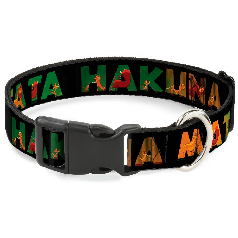 Plastic Clip Collar - HAKUNA MATATA Black/Lion King Scenes