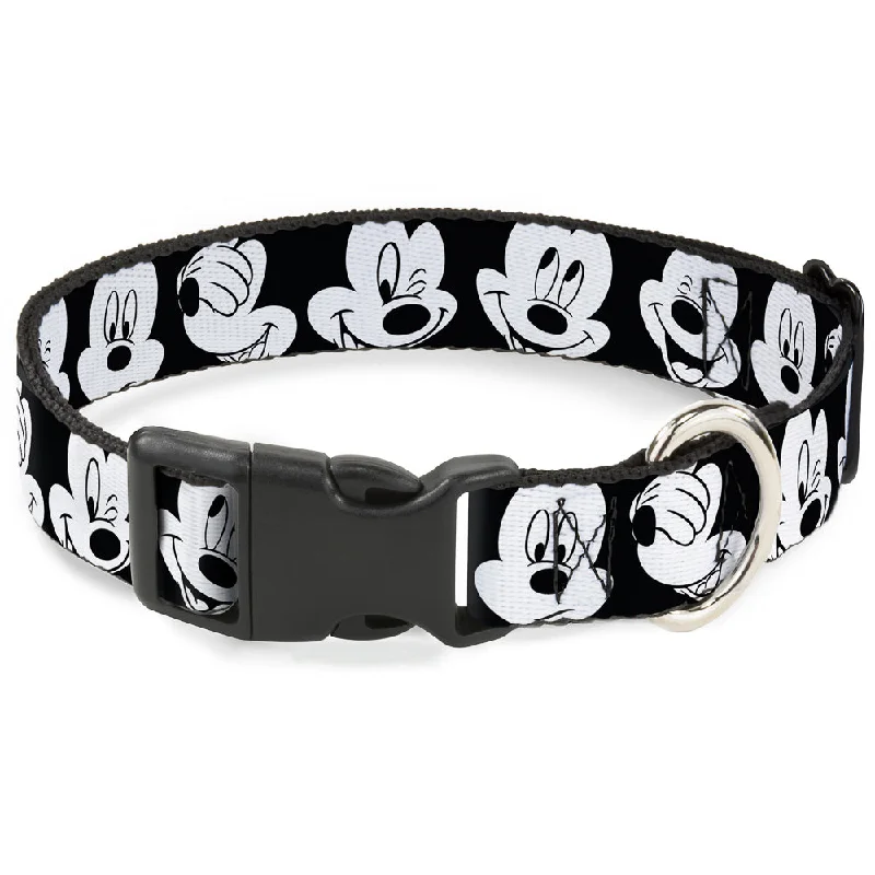 Plastic Clip Collar - Mickey Mouse Expressions CLOSE-UP Black/White