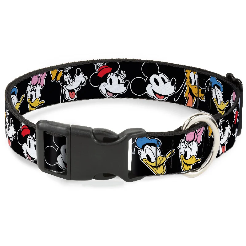 Plastic Clip Collar - Disney The Sensational Six Smiling Faces Black