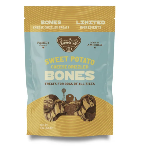 Gaines Family Sweet Potato Bones Cheese Drizzled 8 oz.