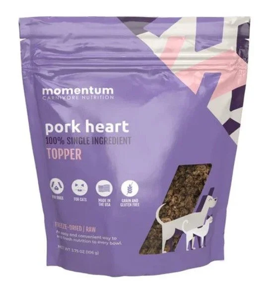 Momentum Single Ingredient Topper - Freeze-Dried Pork Heart 3.75oz bag