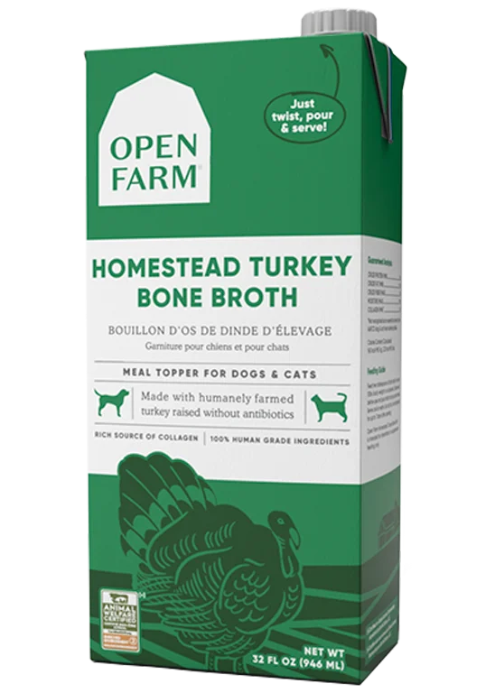 Open Farm Bone Broth Topper for Dogs & Cats - Homestead Turkey 32oz Tetra