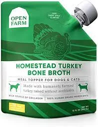 Open Farm Bone Broth Topper for Dogs & Cats - Homestead Turkey 12oz Pouch