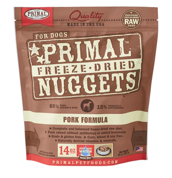 Primal Dog FD Nuggets Pork 14 oz.