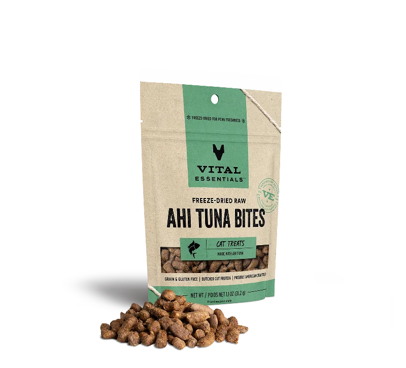 Vital Essentials Freeze-Dried Ahi Tuna Cat Treats, 1.1-oz bag