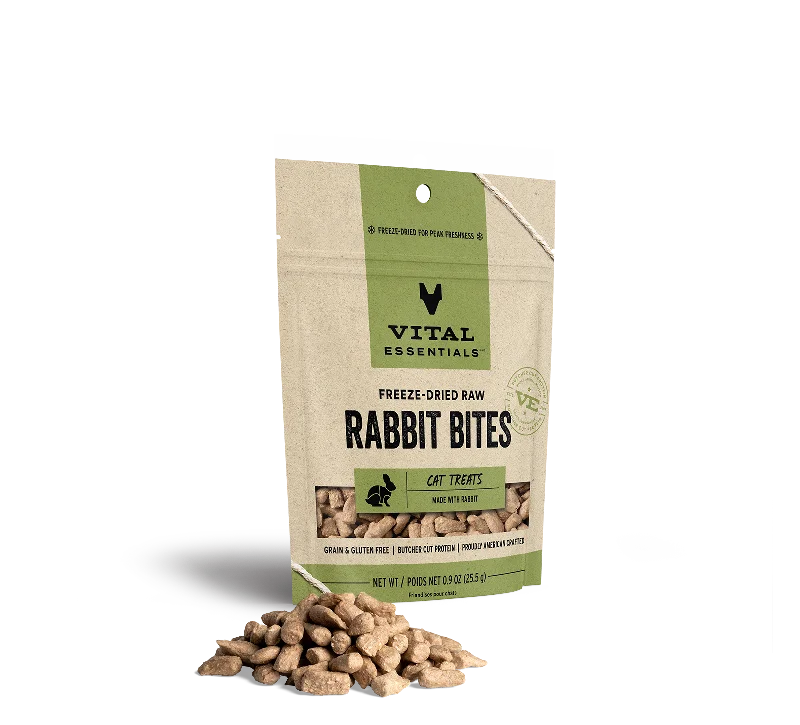 Vital Essentials Freeze-Dried Rabbit Cat Treats, 0.9-oz bag