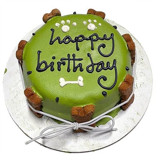 Classic Dog Birthday Cake Green (Perishable)